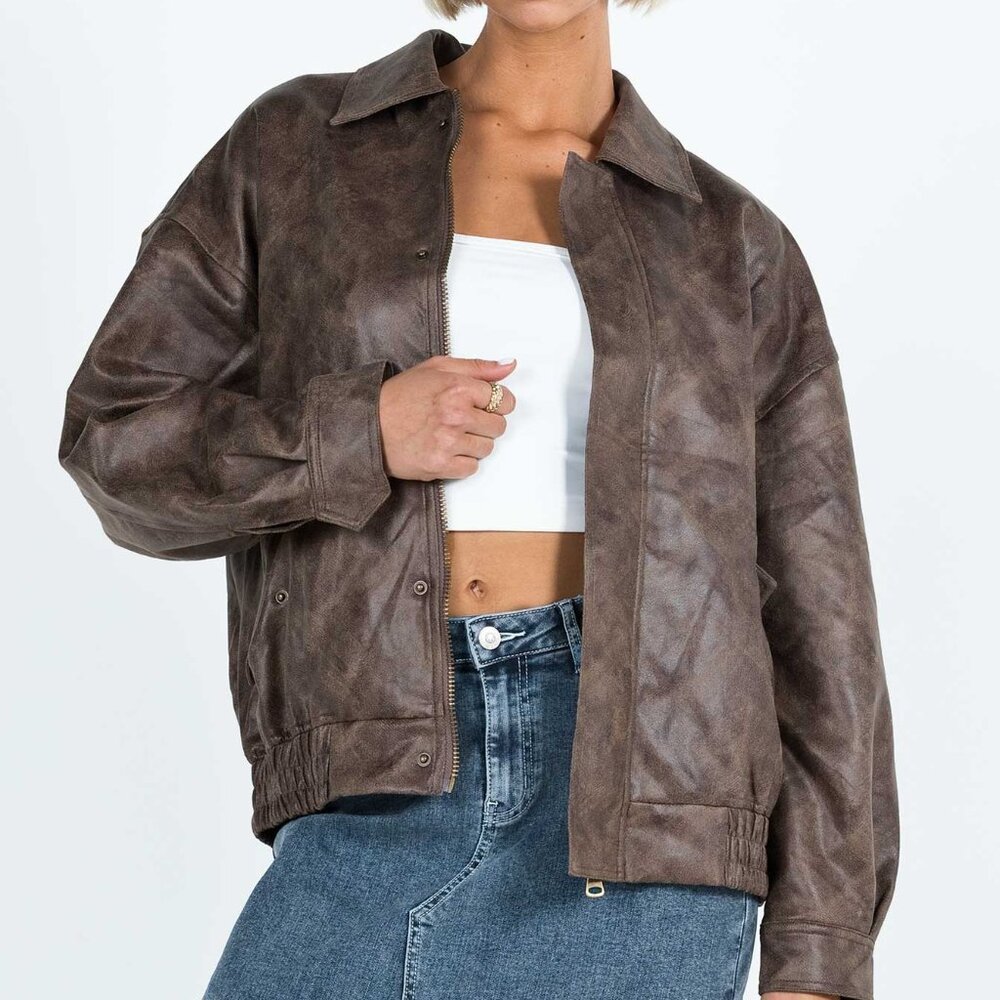 PRINCESS POLLY KENNY BOMBER CHOCOLATE